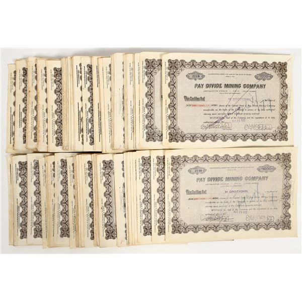 Pay Divide Mining Company Stocks c.1925  About 250 [206124]