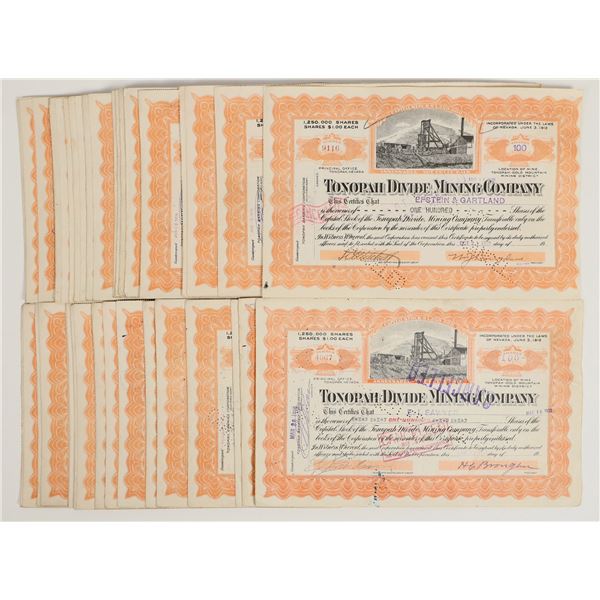 Tonopah Divide Mining Company Stocks c.1919 About 70 [206192]