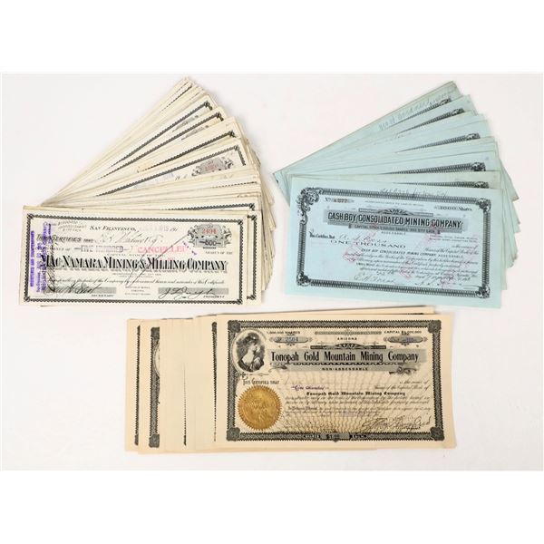 Tonopah Mining Stocks, 3 Companies c.1905-25 About 230 [206432]