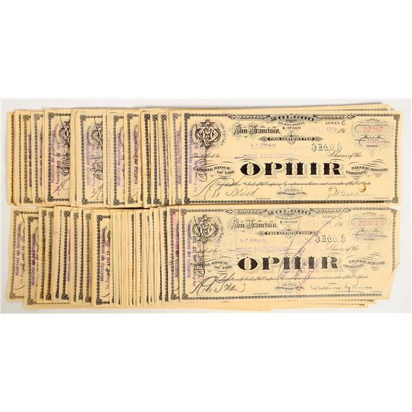 Ophir Silver Mining Company Stocks c. 1908-20 About 100 [206201]
