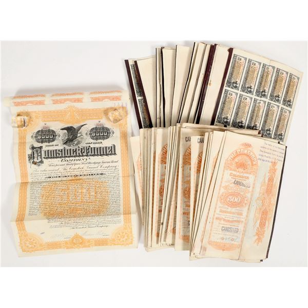 The Comstock Tunnel Company Stock & Coupons Certificates Lot (200) [205919]