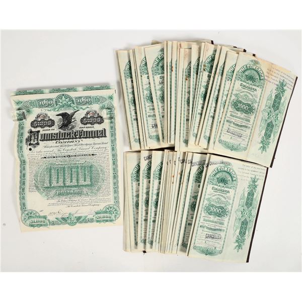 The Comstock Tunnel Company Stock & Coupons Certificates Lot (200) [205963]