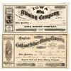 Image 1 : Two Different 1870s Comstock Lode Mining Stock Certificates [203533]