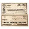 Image 1 : Two Different 1870s Virginia City, Nevada Mining Stock Certificates [198145]