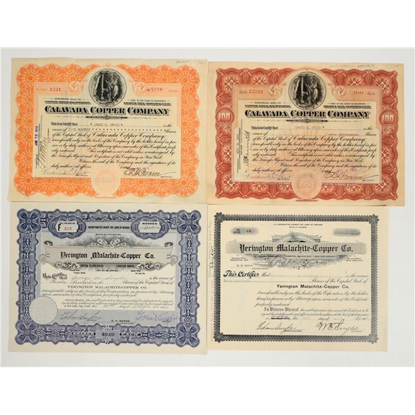 Yerington, NV Mining Stocks, 1907-1922 (4) [205530]