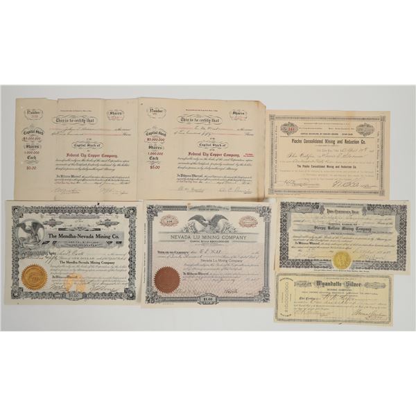 Rare Eastern Nevada Mining Stocks, 1878-1939 (7) [205535]