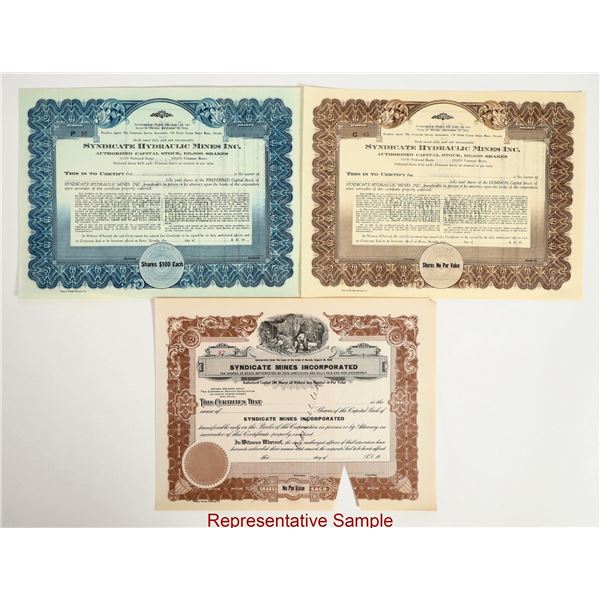 Syndicate Mines Incorporated Stocks-Two Companies. About 25 [206198]