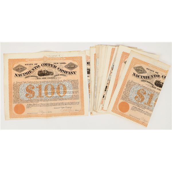 Nacimiento Copper Company Bond and Coupons Certificates Lot [206379]