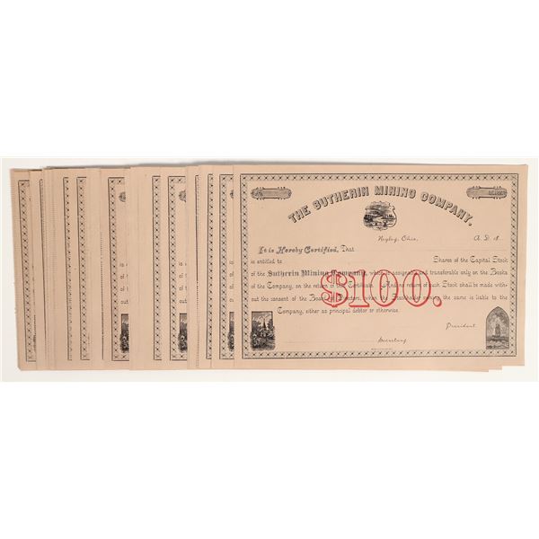 Sutherin Mining Company Stocks, Unissued About 80 [206197]