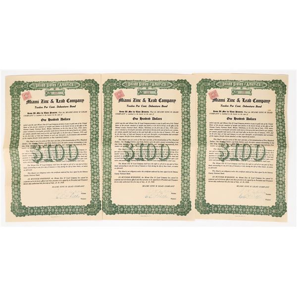 Miami Zinc & Lead Company Debenture Bond Certificates Group [206381]