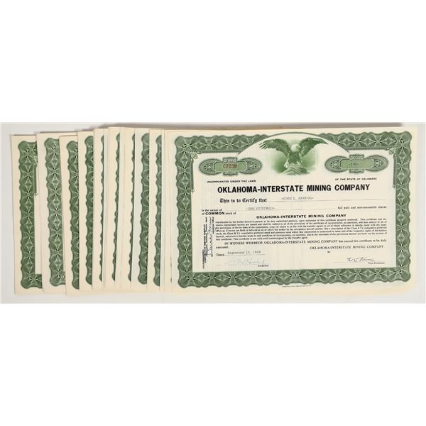 Oklahoma-Interstate Mining Company Stocks c.1961-71 About 50 [206147]