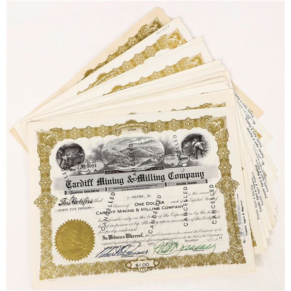 Cardiff Mining & Milling Co. Stocks c.1924-54 (20) [206226]