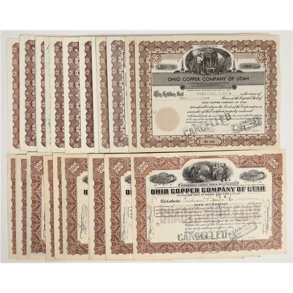 Ohio Copper Company of Utah Stocks c. 1946 About 45 [206180]