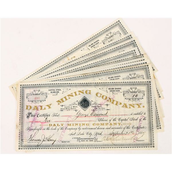 Daly Mining Company Stocks 1887 (9) [206227]