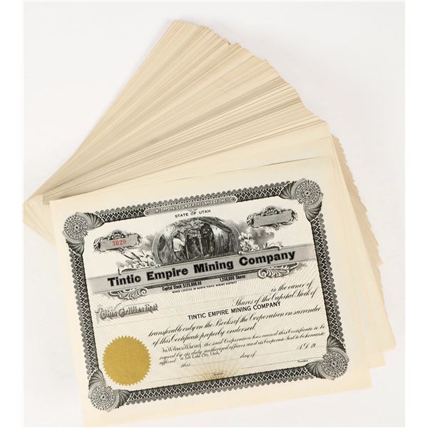Tintic Empire Mining Co. Unissued Stock group, 300 pcs [206828]