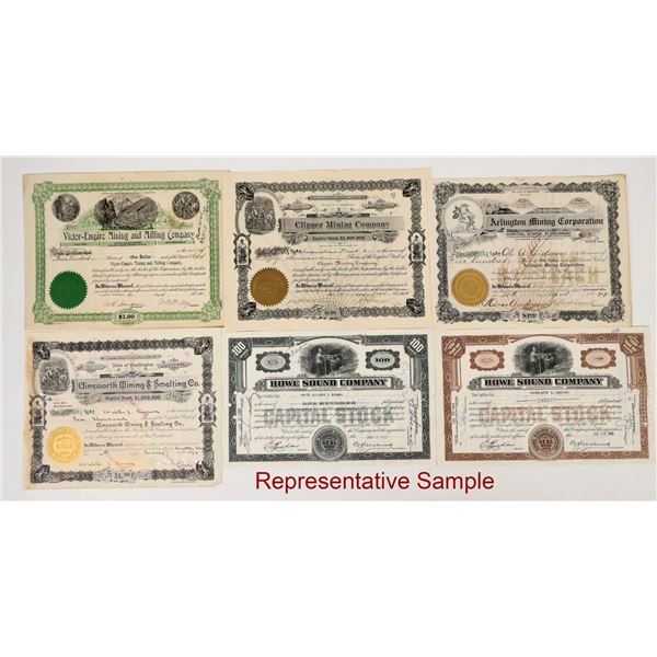 Washington State Mining Stocks 7 Companies c.1890-1936 About 110 [206224]