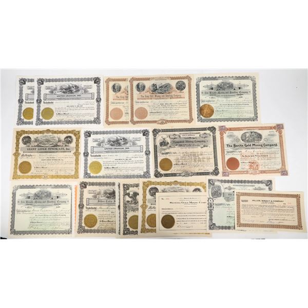 Idaho and Washington Mining Stocks 15 Different 1896-1957 (19) [206872]