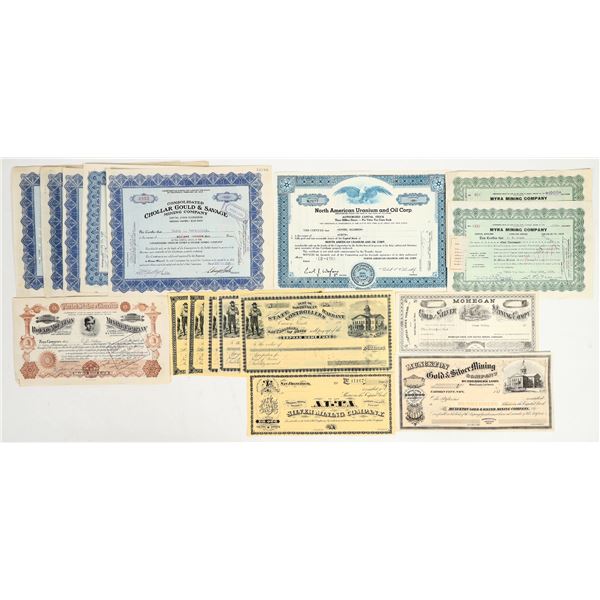 Nevada/California Mining Stocks, 187X-1957 (17) [201467]