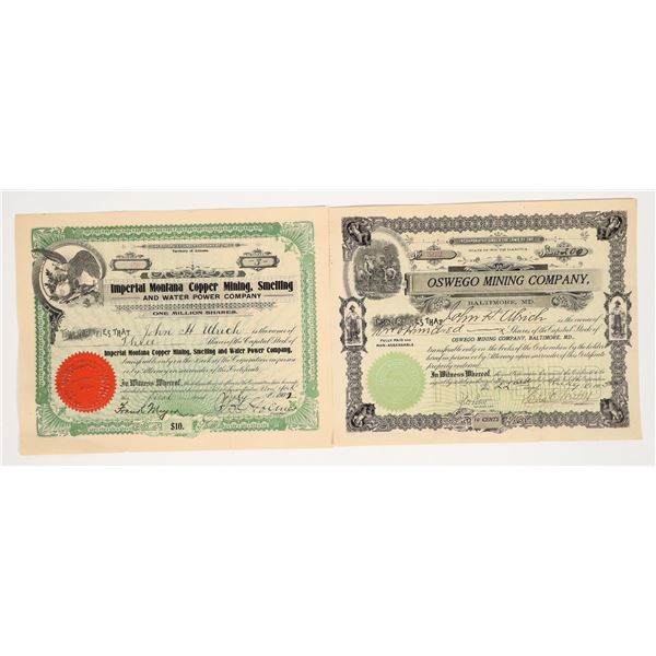 Rare Western U.S. Mining Stocks, 1902-1903 (2) [204228]