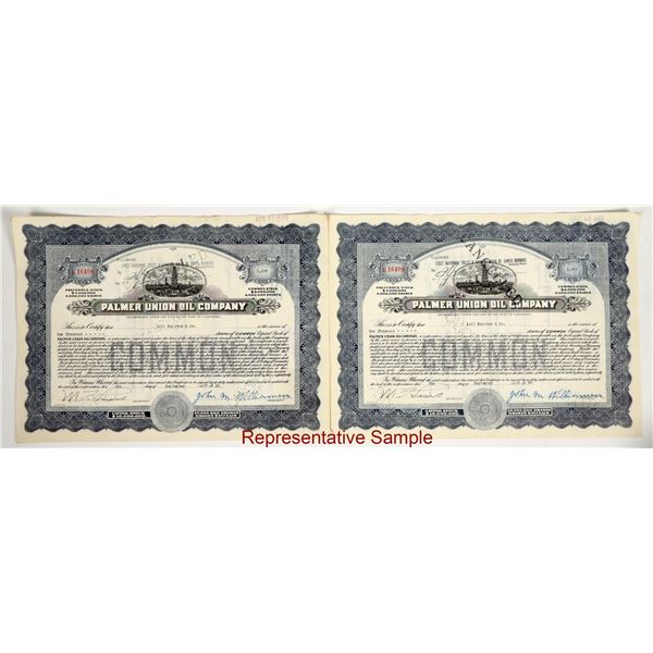Palmer Union Oil  Company. Stocks (300+) [204884]