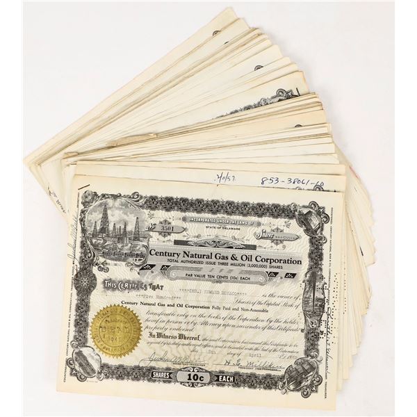 Century Natural Gas & Oil Corporation Stock Certificates (100) [205843]