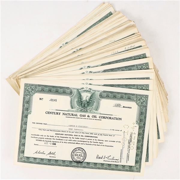 Century Natural Gas & Oil Corporation Stock Certificates (200) [205842]
