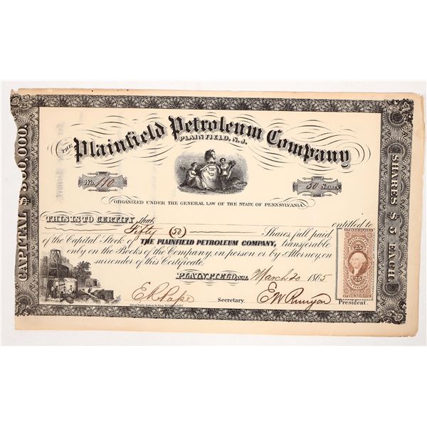 Plainfield Petroleum Stock, 1865 [191634]