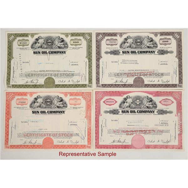 Sun Oil Company Stocks c.1970s About 100 [206131]