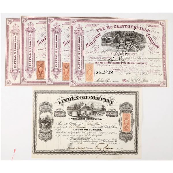 1860s Venango County, Pennsylvania Stock Group (5) [205392]