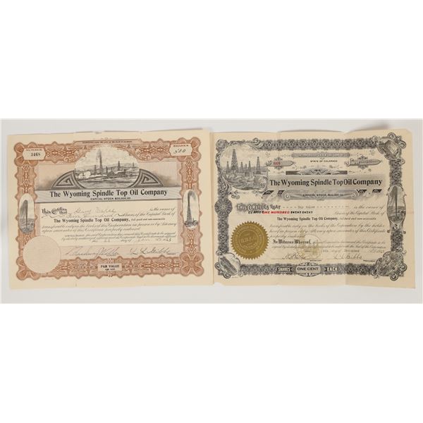 Wyoming Spindle Top Oil Company Stock (2) [202860]