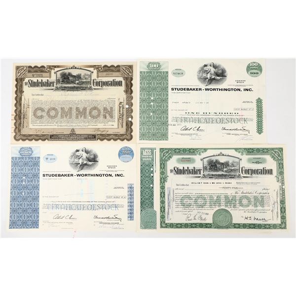 Studebaker Corporation Stock Certificates (5 Different) [205400]