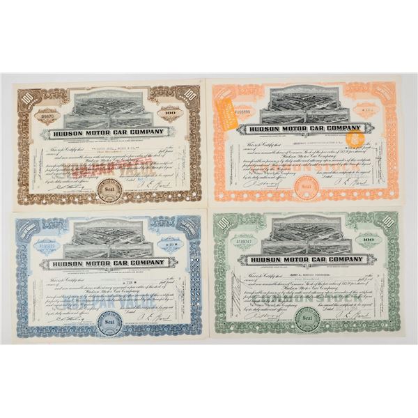 Hudson Motor Car Company Stock Group (4 Different) [205406]