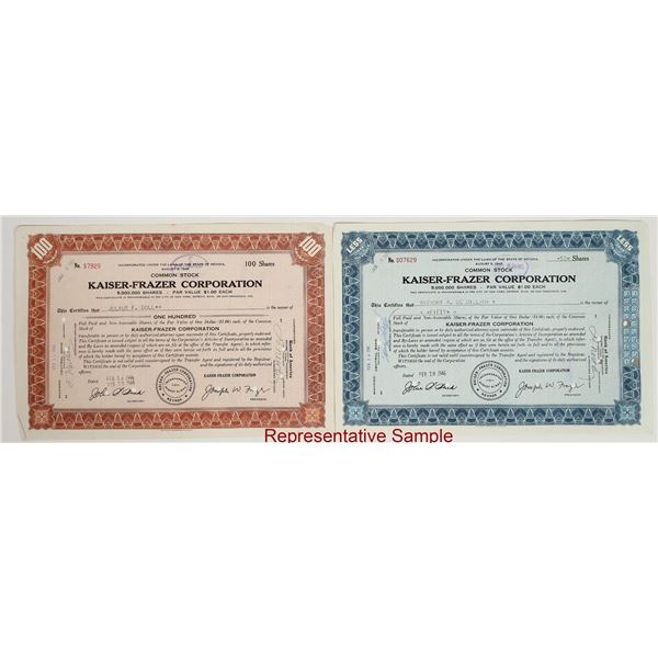 Kaiser-Frazer Corporation Stocks c.1947-53 About 300 [206137]