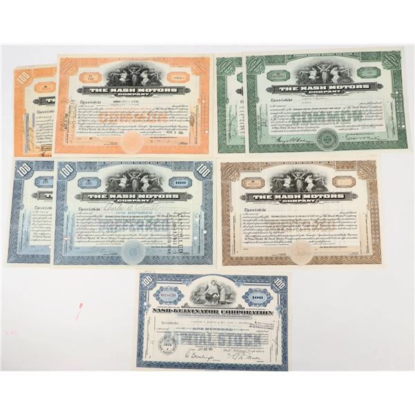 Nash Motors Company Stock Certificate Group (8) [205404]