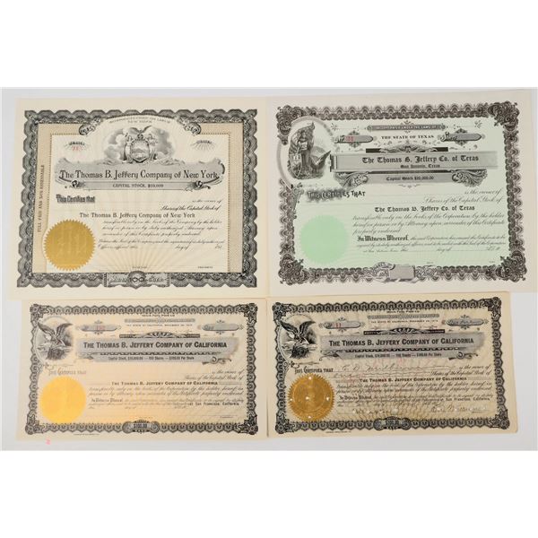 Thomas B. Jeffery Company Stock Group (Automobile, 4) [205405]