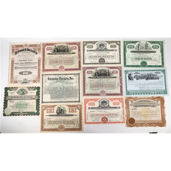 Automobile Stock Certificate Collection (12) [197961]