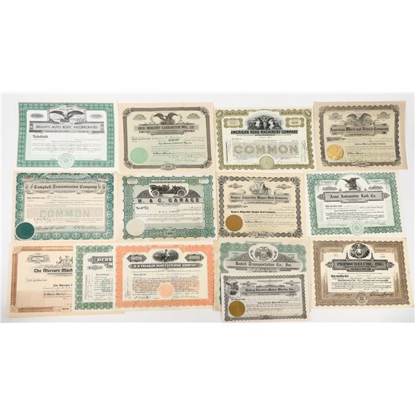 Automobile Machinery Stock Certificate Group (14) [197958]