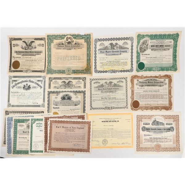 Companies Selling Cars Stock Certificate Group (20) [197956]