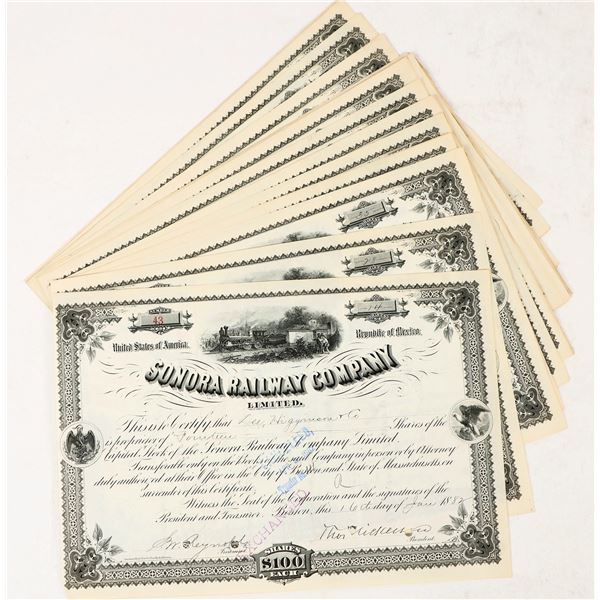 Sonora Railway Co. Stocks, 1882 (22) [206810]