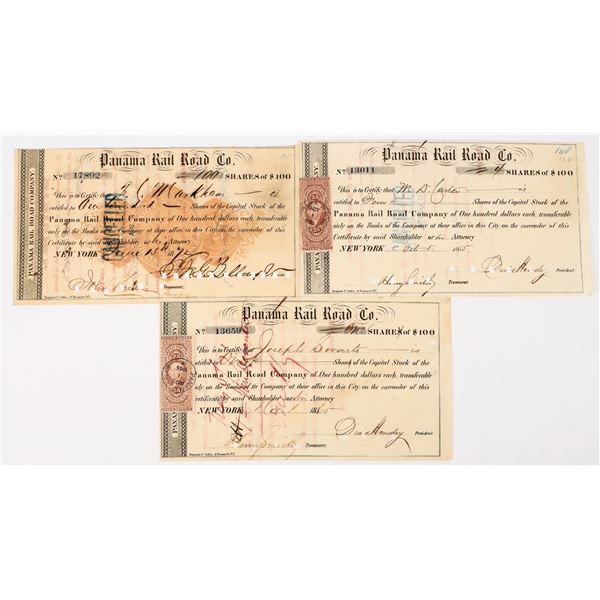 Panama Railroad Company Stock Certificate Trio incl. RN [198101]
