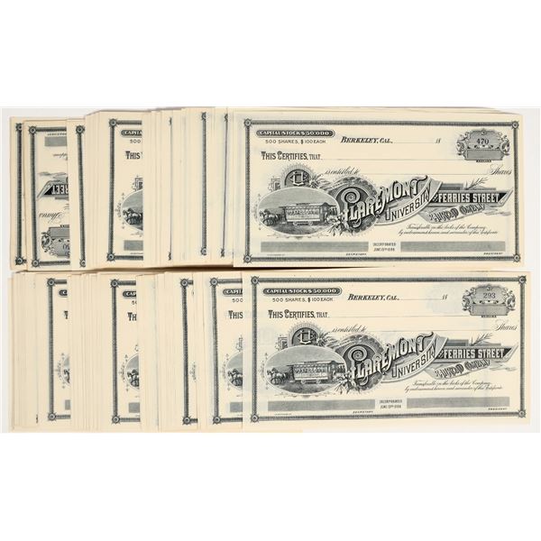 Claremont University & Ferries Street Railroad Stocks (120) [206108]