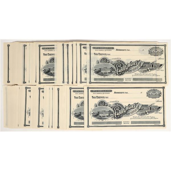 Claremont University & Ferries Street Railroad Stocks (120) [206109]