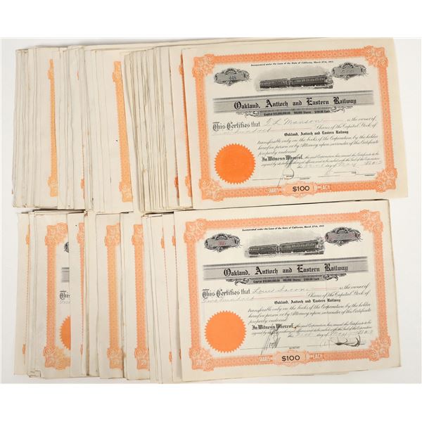 Oakland, Antioch and Eastern Railway Stocks. (90+) [205708]