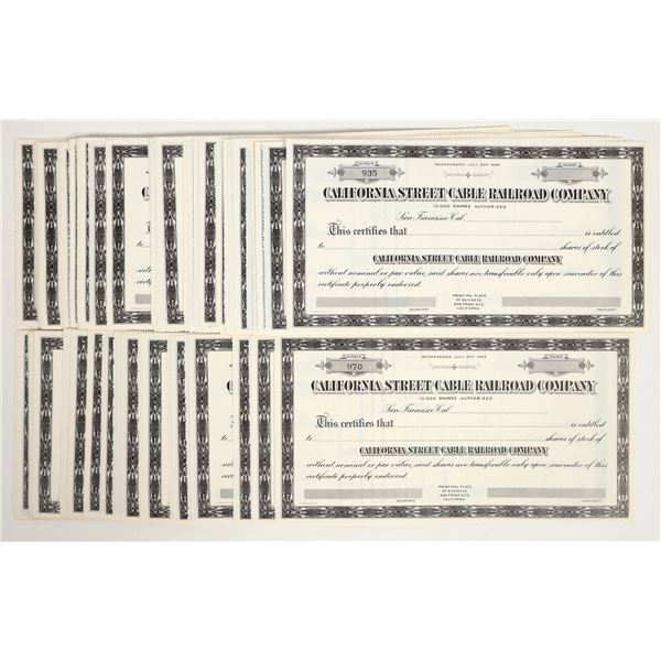 California Street Cable Railroad Co. Unissued Stocks About 130 [206141]