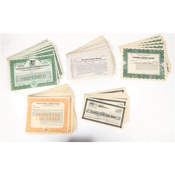California Railroad Stock/bond collection. (200+) [206861]