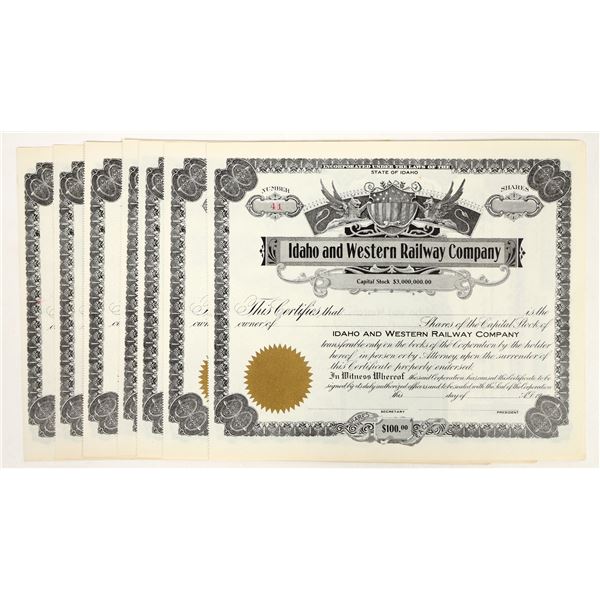 Idaho & Western Railway Stocks, 19XX (10) [206054]