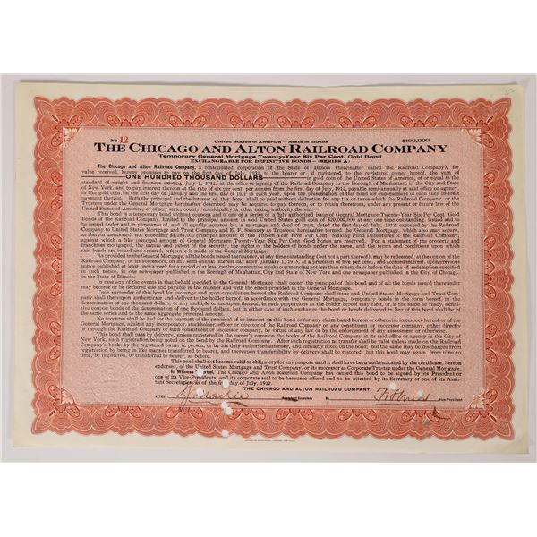 Chicago & Alton RR Co Bond 1912 1 cert [174893]