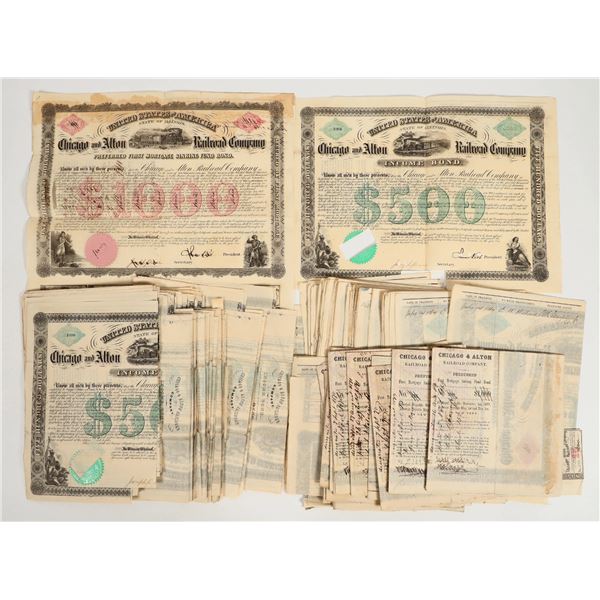 Chicago and Alton Railroad Co. Preferred First Mortgage Bonds 1863 (100+) [205642]