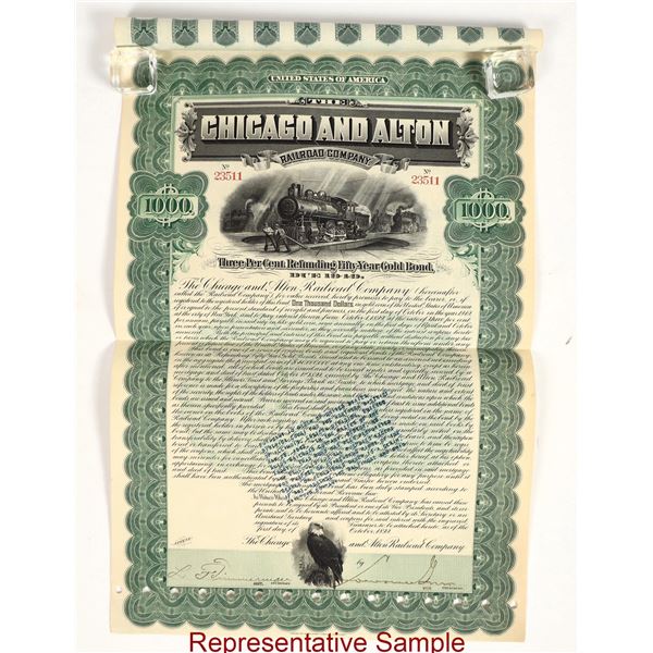 Chicago and Alton Railroad Company Gold Bonds (100+) [206258]