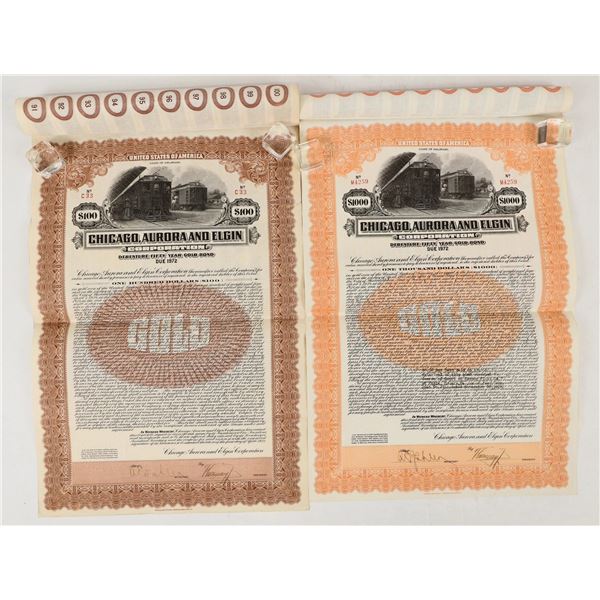 Gold Bonds: Chicago, Aurora & Elgin Corp., 1922 (2) [206608]